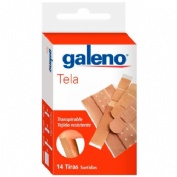 Galeno tela aposito adhesivo color piel 4 tamaños 14 u precortado - aposito adhesivo