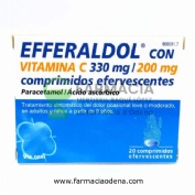 EFFERALDOL CON VITAMINA C 330MG/200MG COMPRIMIDOS EFERVESCENTES , 20 comprimidos