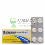 BIODRAMINA 20 mg CHICLES MEDICAMENTOSOS , 12 chicles