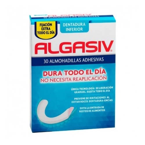 ALGASIV - ALMOHADILLAS ADHESIVAS PROTESIS (30 U INFERIOR)