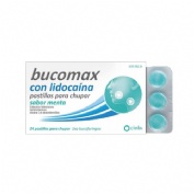 BUCOMAX CON LIDOCAINA PASTILLAS PARA CHUPAR SABOR MENTA, 24 pastillas