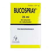 BUCOSPRAY 15 mg/ml + 0,5 mg/ml  SOLUCION PARA PULVERIZACION BUCAL , 1 frasco de 25 ml