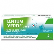 TANTUM VERDE 3 mg PASTILLAS PARA CHUPAR SABOR EUCALIPTO , 20 pastillas