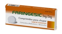 FARINGESIC 5 mg/5 mg COMPRIMIDOS PARA CHUPAR SABOR NARANJA, 20 comprimidos